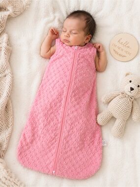 Soft Pink Baby Sleep Sack with Front Zipper